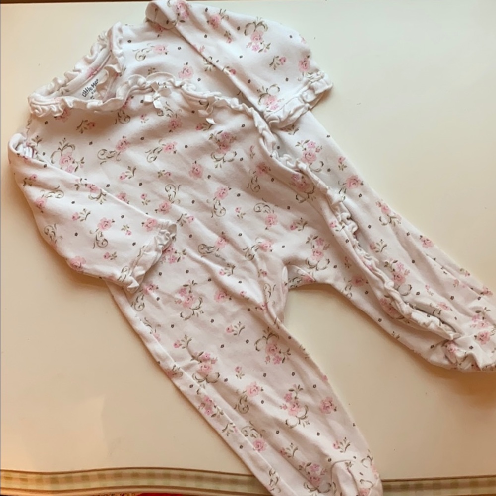 Little Me floral baby girl onesie with feet